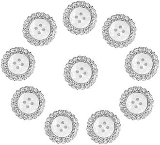 Botones Redondos De Diamantes Imitación Botón Flores Diamantes Diamantes De Imitación Botón Botones Decorativos de Diamantes para Hacer Joyas Bolsos De Ropa Zapatos Vestido De Novia DIY 10 Piezas