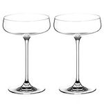 DIAMANTE Champagne Cocktail Saucers Pair - ‘Auris’ Collection Undecorated Crystal - Set of 2