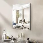 BONEWEI 20x28 inch Frameless Bathroom Mirror, Square Wall Mirror with Beveled Polished Edge, Frameless Mirrors for Bathroom and Living Room