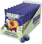 Smash Foods Blueberry Energy Bites | 5 Gluten-Free Vegan Snack Balls with No Sugar Added | 5g Protein, Superfood Jam, Chia Seeds | On-the-Go Convenience | Cashew Butter & Blueberry | 8 Packs