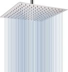 Fossa 12X12 Inch Rain Shower - Square High Pressure Shower Head Made of 304 Stainless Steel Chrome Finish (Without arm)