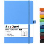 A5 Notebook - Notebook A5 with Premium Paper, Faux Leather Notebook, 5.7" X 8.4", Hardcover, 144 Pages - Sky Blue