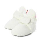 LACOFIA Baby Boys Girls Anti-Slip Soft Sole Slipper Ankle Booties Infant Winter Crib Sock Shoes White 0-6 Months