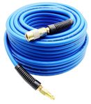 YOTOO Hybrid Air Hose 1/4in. x 100 ft, 300 PSI Heavy Duty Air Compressor Hose, Lightweight, Kink Resistant, All-Weather Flexibility with 1/4-Inch Industrial Air Fittings and Bend Restrictors, Blue