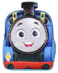 Thomas The Train and Friends 14" Kids School Travel Backpack Bag For Toys w/ 3D Character Front Pocket, Thomas, One Size, Travel Backpacks