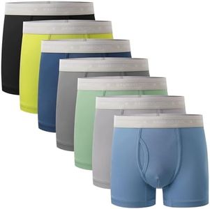 BAMBOO COOL Boys’ Boxer Briefs Underewar for Boy Multicolor Week Theme 7 Pack with Fly Soft and Breathable