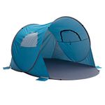 Pop Up Beach Tent with UV Protection and Ventilation Windows – Water and Wind Resistant Sun Shelter for Camping, Fishing, or Play by Wakeman Outdoors (Blue)