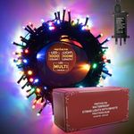 Festive Fix Christmas Tree Lights – 100m (1000 LED) Waterproof Lights for Indoor & Outdoor Xmas Decoration | Energy-Saving Mains Powered String Lights with Timer & 8 Modes