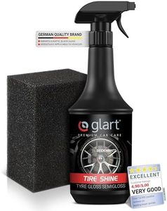 Glart 451RK Car Tyre Shine Tyre and Plastic Care, Rubber Care, Silky Matt, 1,000 ml, with Applicator Sponge, Black