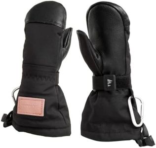 CHOPPER MILL Kids Mountain Mittens for Skiing, Snowboarding, Sledding, Insulated with Extra Long Cuff to Keep Hands Warm in Winter, Midnight, Size 5