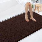 Smiry Luxury Chenille Bathroom Rugs 108X72, Extra Soft and Absorbent Shaggy Bath Mat, Machine Washable, Non-Slip Plush Carpet Runner for Tub, Shower, and Floor, Home Decor Accessories, Brown