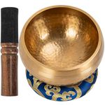 BQKOZFIN 4.72" Tibetan Singing Bowl Set - Easy to Play - Singing Sound Bowl with mallet, singing bowl cushion, for Meditation, Yoga, Chakra, Meditation Accessories, Unique Gifts for Women, Men