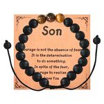 To My Son Bracelet Gift for Men Boys Tiger Eye Bracelet for Son Christmas Birthday Gifts for Son Mens Inspirational Gifts for Teen Boys Adjustable Bracelets for Son Boys