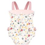 GAGAKU Doll Carrier Soft Cotton Front and Back Carrying with Adjustable Straps for Baby 2-4 Years Old, Pink Rose Garden