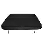 Hot Tub Cover Spa Lid 210cm x 210cm Square Black Hard Top Weatherproof PVC Leather Foam 25KG/m3 Density Galvanized C-Channel UV Mildew Flame Resistant 4 x Lock Down Straps With Keys 6 Lifting Handles
