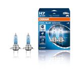 OSRAM COOL BLUE® INTENSE H7, +100% more brightness, up to 5,000K, halogen headlight lamp, LED look, Hanging folding box (2 lamps)