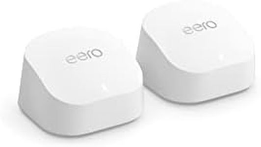 Amazon eero 6+ mesh wifi system - Supports internet plans up to a Gigabit, Coverage up to 3,000 sq. ft., Connect 75+ devices, 2-pack