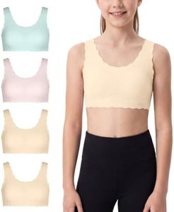 V FOR CITY Girls Training Bra Seamless Fixed Padding First Bra 4 Pack L