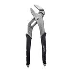 Olympia Tools 10-Inch Tongue and Groove Pliers, Straight Jaw Pliers with Cushion Grip, 6 Jaw Positions, 2.1" Jaw Capacity