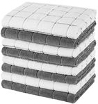 gryeer 8 Pack Microfibre Tea Towels, Super Absorbent, Soft and Lint Free Kitchen Towels, 45 x 65 cm, Grey