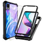 Ailiber Case for TCL 30Z, Straight Talk TCL 30Z Phone Case with Screen Protector(T602DL), Dual Layer Structure Protection, Shockproof Corner TPU Bumper, Silicone Phone Cover for TCL 30 Z-Blue Purple