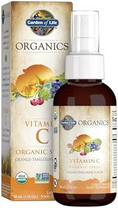 Garden of Life Organics Vitamin C Spray for Kids and Adults - Orange Tangerine, Vitamin C Supplement, Antioxidant for Immune Support and Skin Health, 2 fl oz Liquid Drops