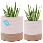 OrganiHaus White Planter Cover, Planter Baskets for Plant Pots, Boho Plant Pot Covers, Woven Plant Basket Indoor, Decorative Jute Basket Cachepot, Floor Planters, Tree Basket, (10 & 12 inch)