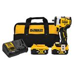 DEWALT 20V MAX* 3/8" Cordless Impact Wrench, Hog Ring Anvil, Professional Kit with 2 - 5Ah Batteries and Charger (DCF913P2)