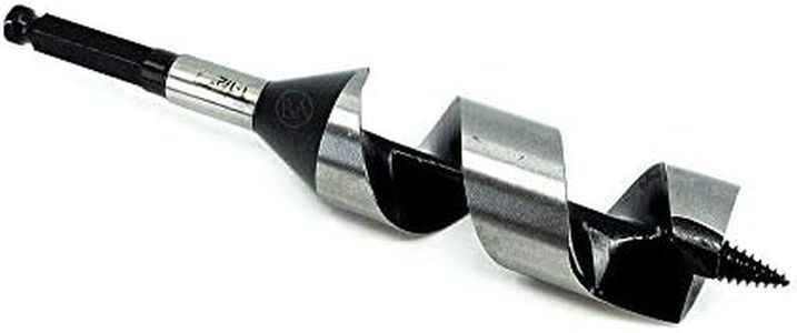 Benchmark Abrasives 1-1/2 Inch Auger Drill Bit for Woodworking, 7/16” Hex Shank Tool for Smooth, Clean Cuts Hole Carbon Steel Hole Cutter Drill Bit for Drilling on Soft & Hard Wood, MDF, Plywood