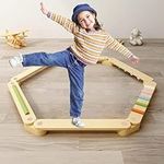 Wooden Balance Beam for Kids, Montessori Toddler Balance Beam Natural Birch Balance Board for Building Coordination and Stability Exercise