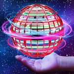 Flying Orb Ball Toy, Hand Controlled Boomerang Hover Ball Toys, Fidget Flying Spinner with Magic Lights, Mini Drone Cool Stuff Gadgets Gifts Toys for Age 6 7 8 9 10+ Boys Girls Teens Toys (Red)