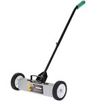 TUFFIOM 18'' Rolling Magnetic Pick-Up Sweeper |45-LBS Capacity, with Quick Release Latch & Adjustable Long Handle, for Nails Needles Screws Collection