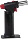 Vogue Pro-Chefs Kitchen Blow Torch, Black & Red, Powerful Extra-Wide Flame, Crème Brulee Blow Torch, Automatic Ignition & Removable Stand, Butane Fuel Sold Separately, L799