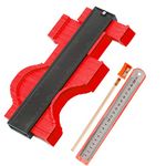 Contour Gauge, Plastic Outline Profile Shape Contour Duplications Guage Duplicator Kit, Irregular Shapes Measure Ruler Gadget Woodwork Measuring Tool Set for Corners and Contoured(25cm, Red)