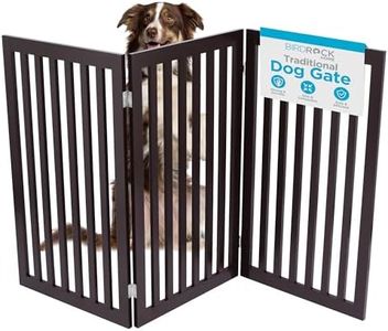 INTERNET'S BEST Dog Gate Indoor Freestanding Pet Barrier, Folding Wood Dog Fence, Extra Wide Doorway Puppy Gate, Indoor Animal Privacy Panel, Wooden Cat Fence - 3 Panel - 36", Espresso