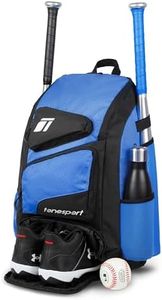 Tonesport Baseball Bag - Backpack for Baseball, Softball, Tball - Adults & Youth Bat Bag - Royal Blue