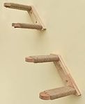 MIAOGE Cat Wall Mounted Shelf Furniture,Cat Climbing Shelves ,with Jute Scratching for Indoor Cats Four Steps Stairs,Heavy Duty Wooden Cats Perch Platform (Big-Right to Left)