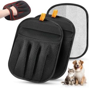 Salhap 2Pcs Pet Hair Removal Glove for Cats & Dogs, 2025 Newly Upgraded Five-Finger Electrostatic Pet Hair Gloves, Reusable Pet Hair Remover Tool for Laundry, Couch, Carpet, Car Seat
