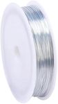 PAITOK 80Meters 0.5mm Craft Wire for Jewellery Making,Tarnish Resistan Iron Wrapping Jewelry Beading Wire Gardening Wire for DIY Artistic Floral Crafts, Model Making, Craft Making(Silver)