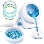 ISTOYO 2IN1 Adjustable Electric Clay and Seed Bead Spinner - Dual-Purpose Jewelry Making Tool with Big Eye Beading Needle - Ideal for Bracelets and Necklaces - Vibrant Blue