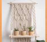 ADITYA IMPEX Fabric Abstract Wall Hanging with Dowel, Beige , Modern , Medium