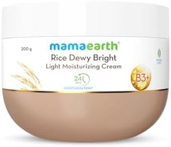 Mamaearth Rice Dewy Bright Light Moisturizing Cream With Rice Water & Niacinamide For Glass-Skin 200G |For Face, Hands & Body|24H Long-Lasting Moisturization|Non-Greasy Quick Absorbing, All Skintypes
