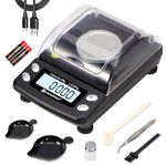 Digital Milligram Scale Accurate 0.001g/50g,Precision mg Scale for Jewelry,Powder,Gold,Gem,Reloading Scale,Micro Gram Scale with 6 Units,Tare,Cal Weight,Pocket Scale with USB&Battery Powered