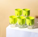 KYARI Combo of 5 Green Self-Watering Pots for indoor plants, Best Flower Pots & Planters for Home Decor, Living Room, Kitchen, Bedroom, Table Top, Office, Gifting | Plants not included