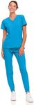 Natural Uniforms Womens' Cool 4-Way Stretch Jogger Scrub Set (Water Blue, X-Large)