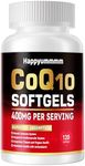 CoQ10-400mg-Softgels with PQQ, BioPerine & Omega-3, Coenzyme Q10(Ubiquinone) Supplement for High-Absorption, Powerful-Antioxidant, Support Heart & Energy-Production, 120 Servings.