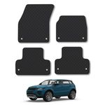 Rubber Car Mats Compatible with Land Rover Range Rover EVoque (2013-2019) Tailored Fit Rubber Floor Mats Set Accessory Black Custom Fit 4 Pieces with Clips - Anti-Slip Backing, Heavy Duty & Waterproof