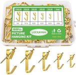 LEEXAYAH 169 Picture Hook Sets, 10-100lb Picture Hanging Kit, Boxed 83 Metal Picture Hangers and 86 Nails, Suitable for Wooden Walls, Plasterboard Picture Hooks.