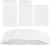 100 Pack White Small Coin Envelopes Self-Adhesive Kraft Paper Seed Envelopes Mini Parts Small Items Stamps Storage Packets Envelopes for Garden, Office or Wedding Gift (3.23"×4.53")