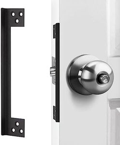 MOSECYOU Door Latch Guard Plate, Outswing Door Security Protector, Door Latch Shield, Cover to Block Access to The Door Lock/Deadbolt Latch (7 in. - 1pack)